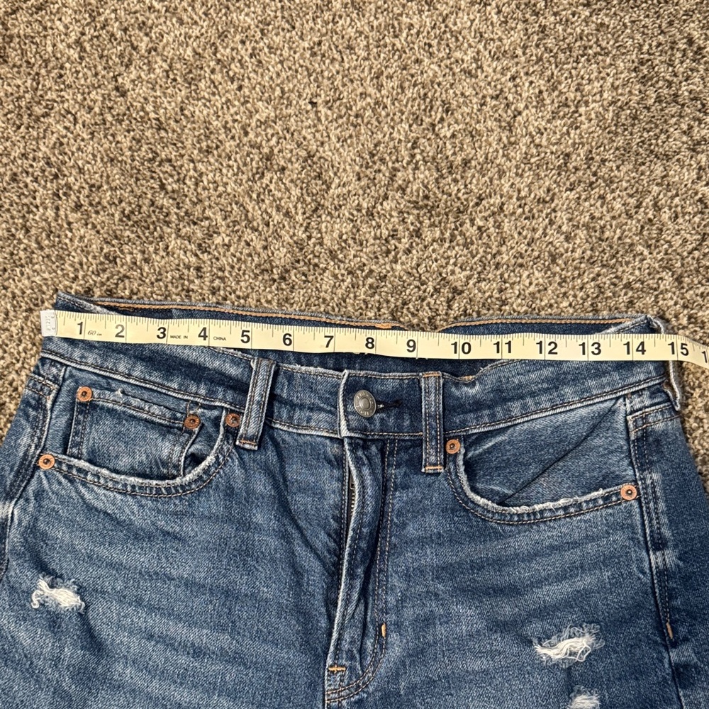 American Eagle Outfitters Super High Rise Baggy Straight Distressed Jeans - Picture 8 of 12